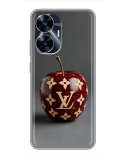 Чехол для Realme C55 с картинкой «Красное яблоко LV»