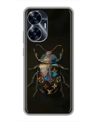 Чехол для Realme C55 с картинкой «LV — мраморный принт»