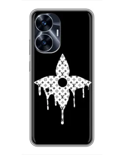 Чехол для Realme C55 с картинкой «Цветочная монограмма»