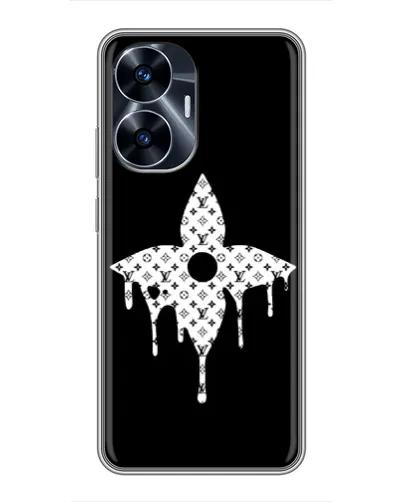 Чехол для Realme C55 с картинкой «Цветочная монограмма»