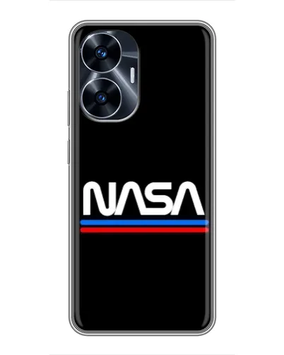 Чехол для Realme C55 с картинкой «NASA — классика Red Blue»