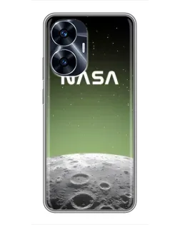 Чехол для Realme C55 с картинкой «NASA — лунный градиент»