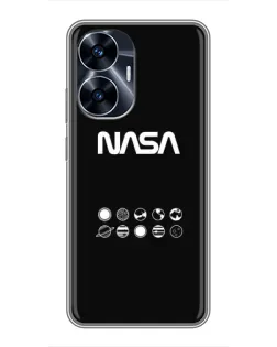 Чехол для Realme C55 с картинкой «NASA — технический принт»