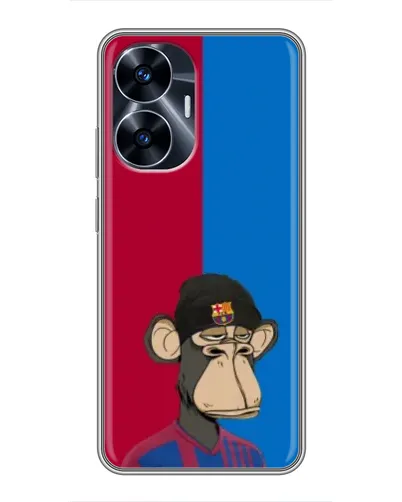Чехол для Realme C55 с картинкой «Bored Ape — фанат Барсы»