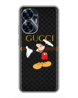 Чехол для Realme C55 с картинкой «Микки Маус Gucci»