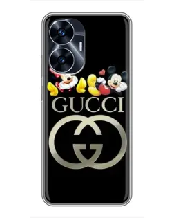 Чехол для Realme C55 с картинкой «Gucci — герои Disney»