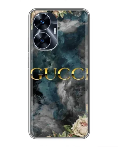 Чехол для Realme C55 с картинкой «Абстрактные цветы Gucci»
