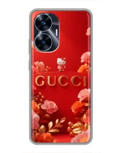 Чехол для Realme C55 с картинкой «Gucci — золотой сад»