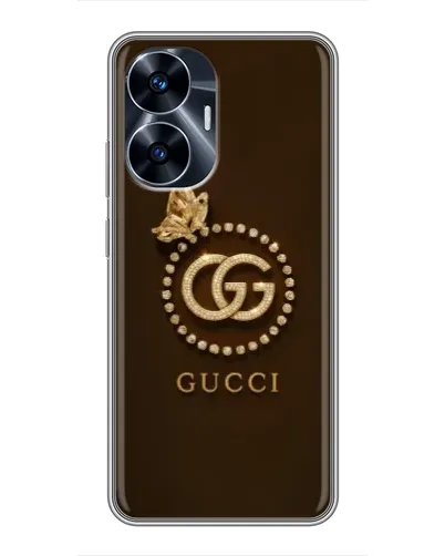 Чехол для Realme C55 с картинкой «Gucci — золотая бабочка»