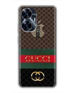 Чехол для Realme C55 с картинкой «Gucci — брендированный десерт»