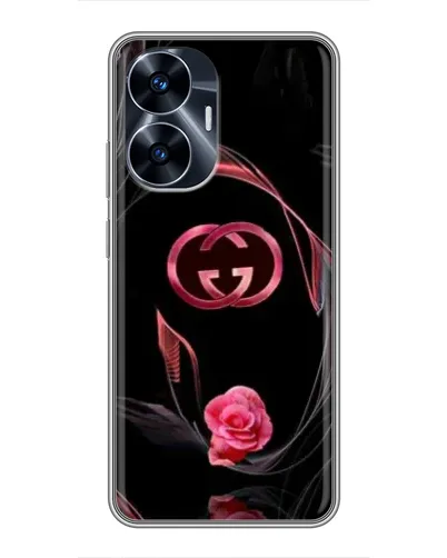 Чехол для Realme C55 с картинкой «Gucci — неоновая роза»