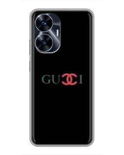 Чехол для Realme C55 с картинкой «Gucci — красный градиент»