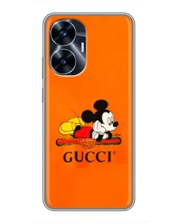 Чехол для Realme C55 с картинкой «Микки Маус Gucci — оранж» Чехол для Realme C55 с картинкой «Микки Маус Gucci — оранж»