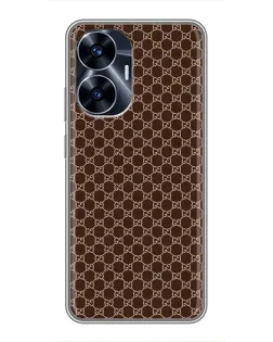 Чехол для Realme C55 с картинкой «Gucci — шоколадная сетка» Чехол для Realme C55 с картинкой «Gucci — шоколадная сетка»