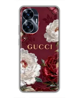 Чехол для Realme C55 с картинкой «Gucci — бордовые розы» Чехол для Realme C55 с картинкой «Gucci — бордовые розы»