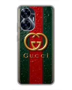 Чехол для Realme C55 с картинкой «Gucci — фирменная полоса и золото» Чехол для Realme C55 с картинкой «Gucci — фирменная полоса и золото»
