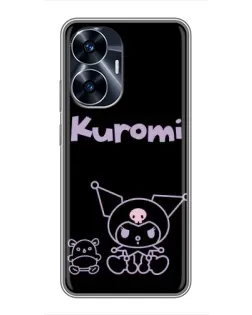 Чехол для Realme C55 с картинкой «Kuromi — черный минимализм» Чехол для Realme C55 с картинкой «Kuromi — черный минимализм»