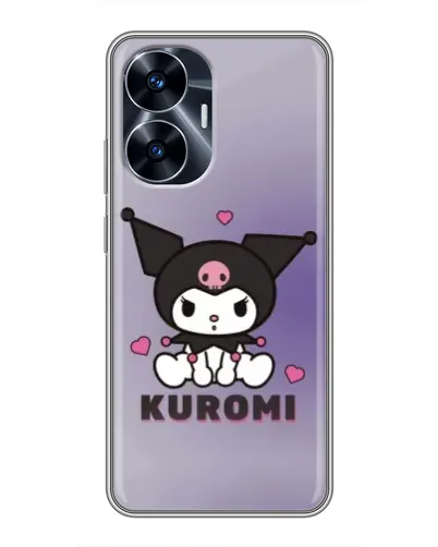 Чехол для Realme C55 с картинкой «Kuromi — фиолетовый арт»
