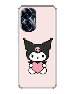 Чехол для Realme C55 с картинкой «Kuromi и сердце»