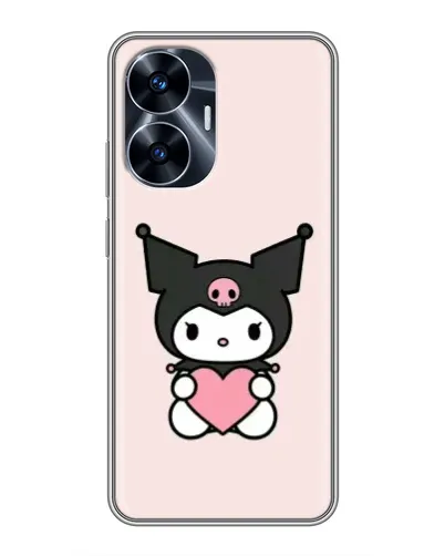 Чехол для Realme C55 с картинкой «Kuromi и сердце»