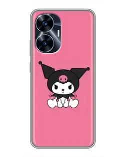 Чехол для Realme C55 с картинкой «Хмурая Kuromi»