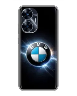 Чохол для Realme C55 з картинкою «BMW — неонове сяйво»