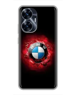 Чехол для Realme C55 с картинкой «Логотип BMW — вспышка»
