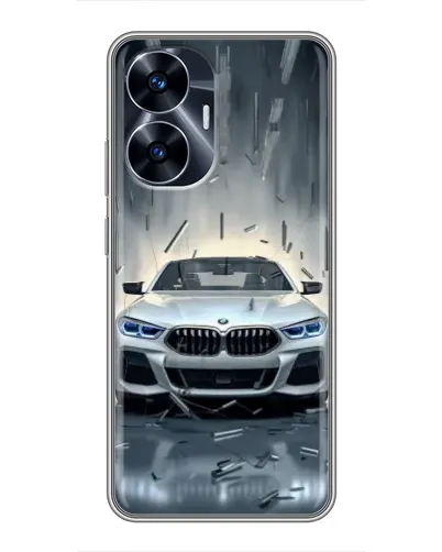 Чехол для Realme C55 с картинкой «BMW в свете фар»