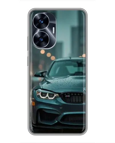 Чехол для Realme C55 с картинкой «BMW в огнях города»