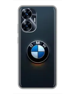 Чехол для Realme C55 с картинкой «Логотип BMW — минимализм»
