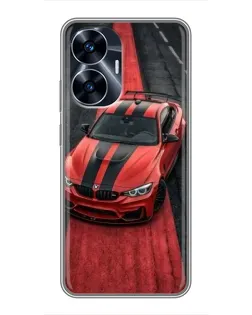 Чехол для Realme C55 с картинкой «BMW на красной дорожке»