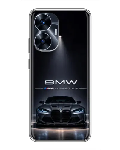 Чехол для Realme C55 с картинкой «BMW сквозь ночной город» Чехол для Realme C55 с картинкой «BMW сквозь ночной город»