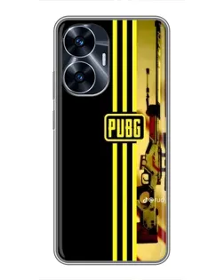 Чехол для Realme C55 с картинкой «PUBG — камуфляжный шлем»