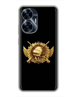 Чехол для Realme C55 с картинкой «PUBG — оранжевый градиент»