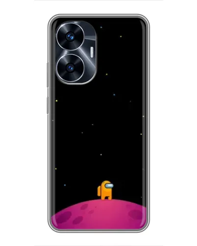 Чехол для Realme C55 с картинкой «Одинокий герой на планете»