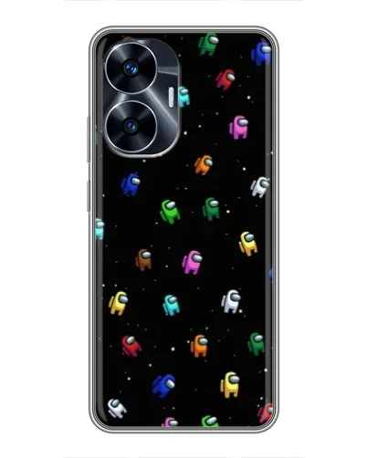 Чехол для Realme C55 с картинкой «Экипаж Among Us»