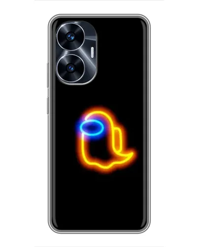 Чехол для Realme C55 с картинкой «Among Us неоновое сияние»