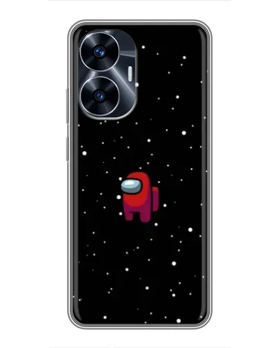 Чехол для Realme C55 с картинкой «Красный Among Us»