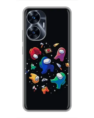 Чехол для Realme C55 с картинкой «Among Us космос»