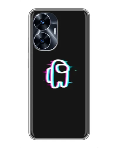 Чехол для Realme C55 с картинкой «Among Us неон»