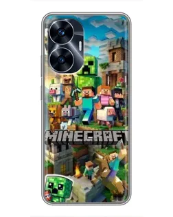 Чехол для Realme C55 с картинкой «Замок Minecraft»