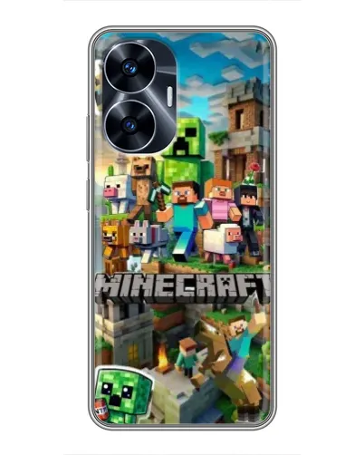 Чехол для Realme C55 с картинкой «Замок Minecraft»
