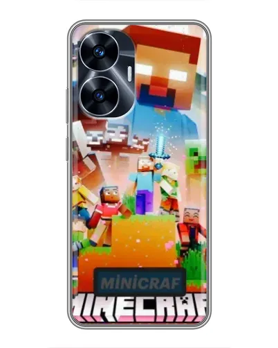 Чехол для Realme C55 с картинкой «Minecraft герои игры»