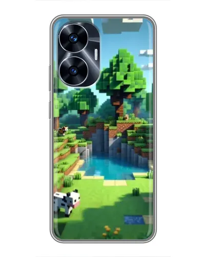 Чехол для Realme C55 с картинкой «Minecraft летний день»