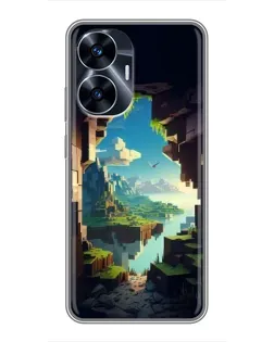 Чехол для Realme C55 с картинкой «Вид из пещеры»