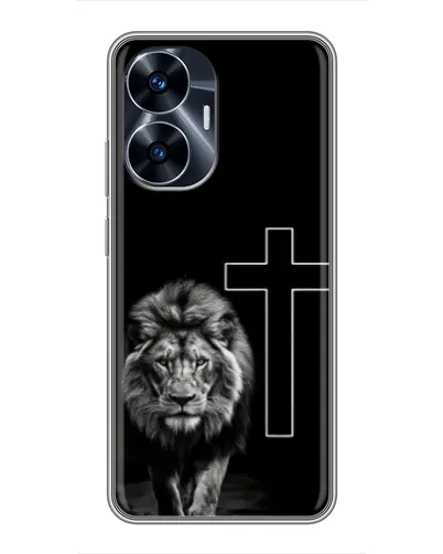 Чехол для Realme C55 с картинкой «Лев и Крест» Чехол для Realme C55 с картинкой «Лев и Крест»