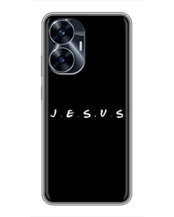 Чехол для Realme C55 с картинкой «Точки веры J.E.S.U.S.»