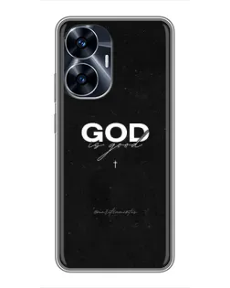 Чехол для Realme C55 с картинкой «GOD — Бог над всем»