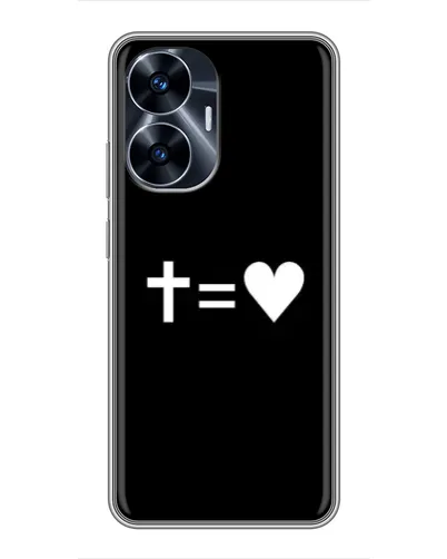 Чехол для Realme C55 с картинкой «Крест и Сердце» Чехол для Realme C55 с картинкой «Крест и Сердце»