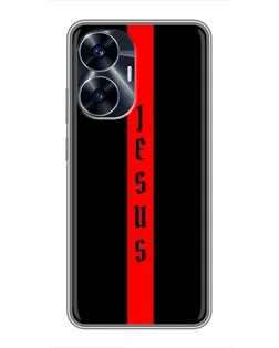 Чехол для Realme C55 с картинкой «Красная линия веры»